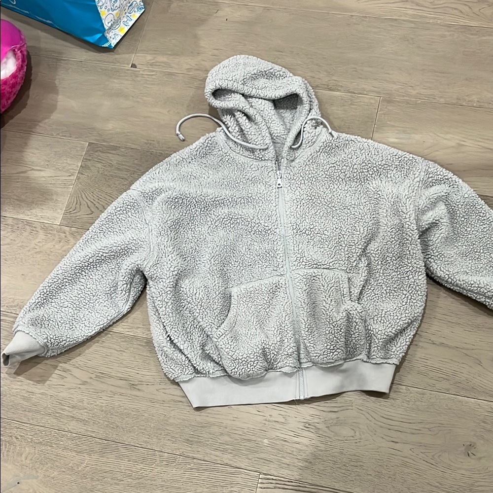 Cozy Gray Sherpa Hoodie